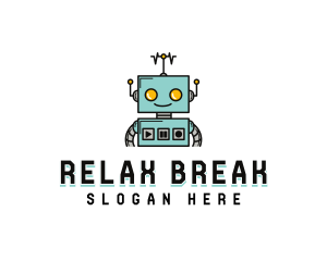 Cartoon Tech Robot logo design