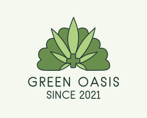 Green Medical Weed  logo design