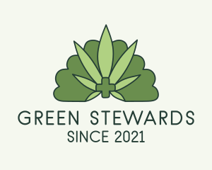 Green Medical Weed  logo design