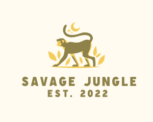 Moon Jungle Monkey logo design