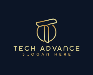 Modern Luxury Tech Letter T logo design