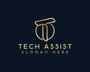 Modern Luxury Tech Letter T logo design