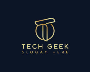 Modern Luxury Tech Letter T logo design