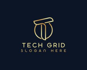 Modern Luxury Tech Letter T logo design