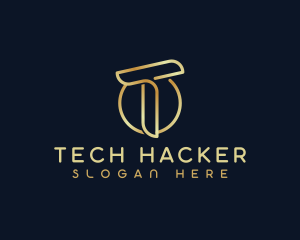 Modern Luxury Tech Letter T logo design