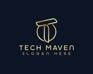 Modern Luxury Tech Letter T logo design