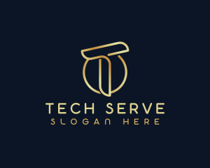 Modern Luxury Tech Letter T logo design