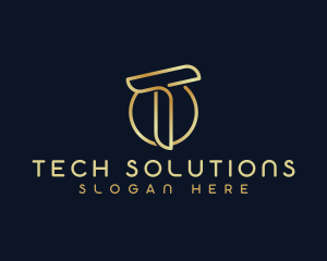 Modern Luxury Tech Letter T logo design