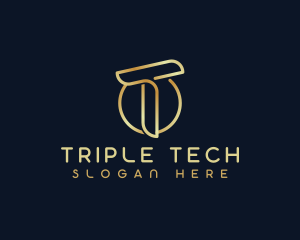 Modern Luxury Tech Letter T logo design