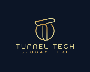 Modern Luxury Tech Letter T logo design