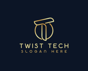 Modern Luxury Tech Letter T logo design