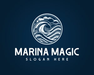 Ocean Sea Surf Wave logo design