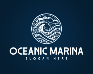 Ocean Sea Surf Wave logo design