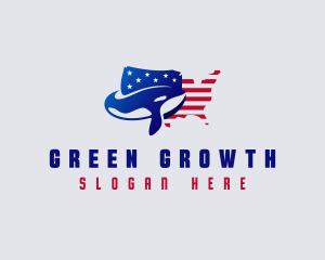 American Whale Ocean Animal logo