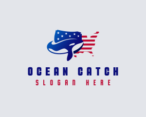 American Whale Ocean Animal logo design