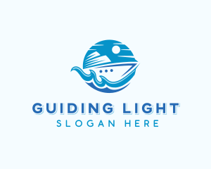 Cruise Ship Travel Tour logo design