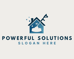 Pressure Washer Home Cleaner logo design