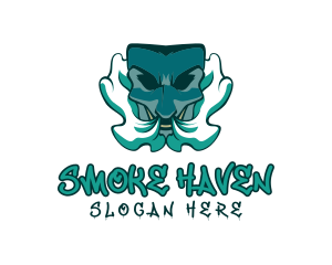 Mask Vaping Smoke  logo design