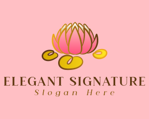 Pink Elegant Lotus logo design