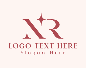 Sparkle Letter NR Monogram Logo