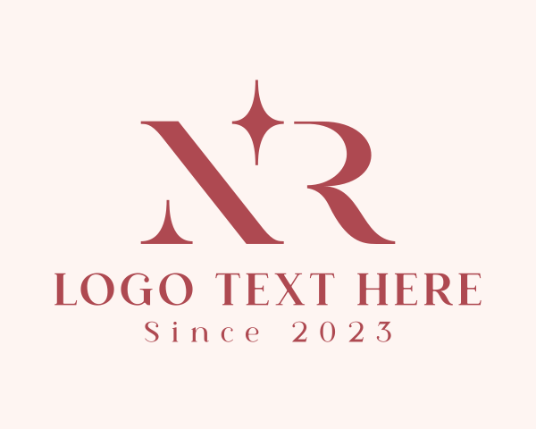 Letter Nr logo example 3