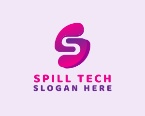 Purple Tech Letter S  logo design