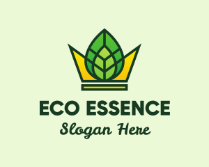 Eco Leaf Crown logo design