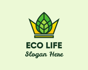 Eco Leaf Crown logo design