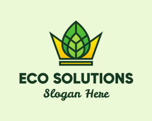 Eco Leaf Crown logo design