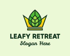 Eco Leaf Crown logo design