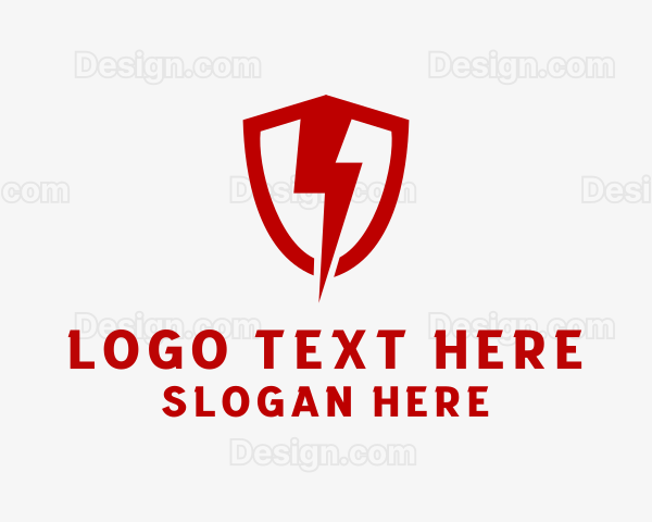 Lightning Bolt Shield Logo