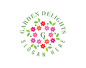 Flower Garden Floral Decoration logo design