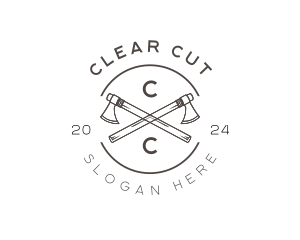 Wooden Axe Cutter logo design