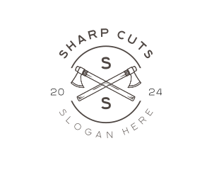 Wooden Axe Cutter logo design