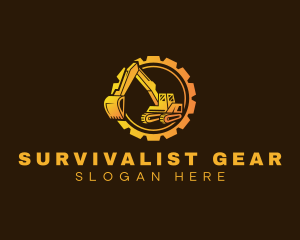 Gear Digger Excavator logo design