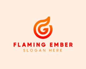 Burning Flame Letter G logo design