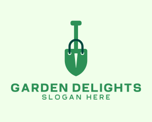 Shovel Shopping Bag logo design