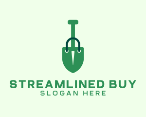 Shovel Shopping Bag logo design