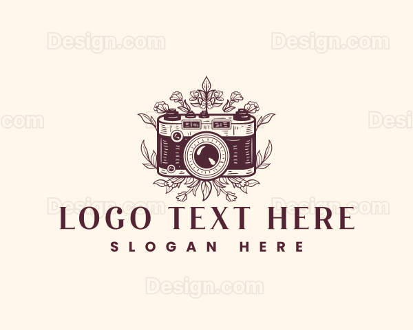 Floral Camera Lens Logo