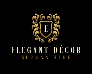 Elegant Ornament Shield logo design