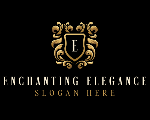 Elegant Ornament Shield logo design