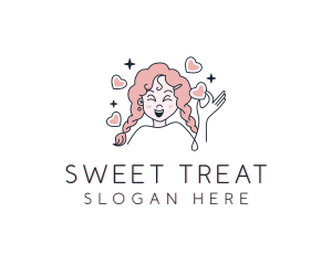 Happy Girl Cake Bakery logo design