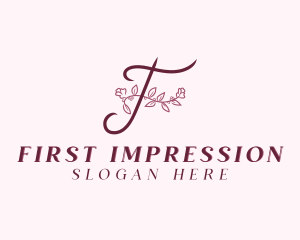 Aesthetic Floral Spa Letter F logo design