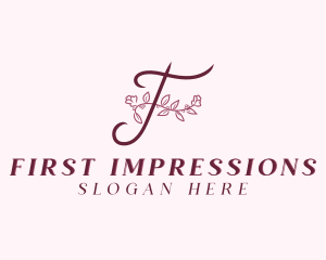 Aesthetic Floral Spa Letter F logo design