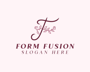 Aesthetic Floral Spa Letter F logo design