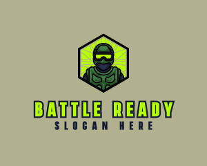 Military Soldier Hexagon logo