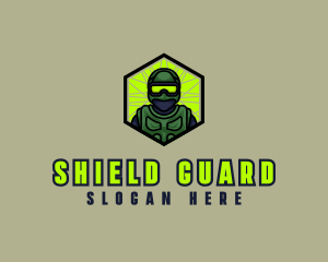 Military Soldier Hexagon logo