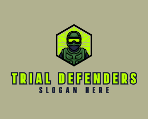 Military Soldier Hexagon logo design