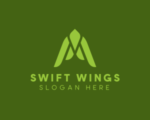 Wings Flight Letter A logo design