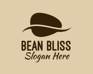 Brown Coffee Bean Cafe logo design